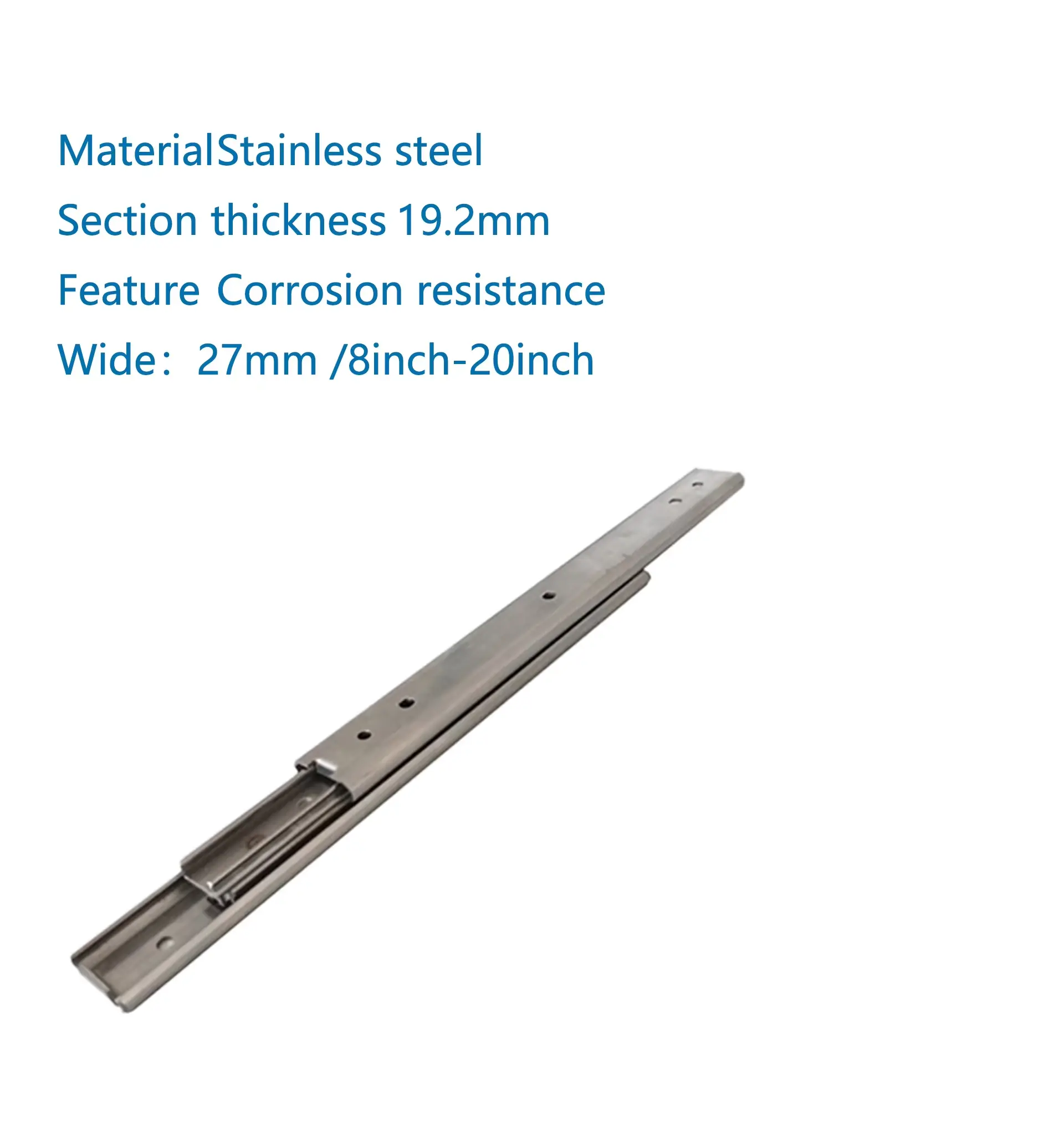 Stainless steel industrial slide rails, light-load type slide rails-SS2027PT.jpg