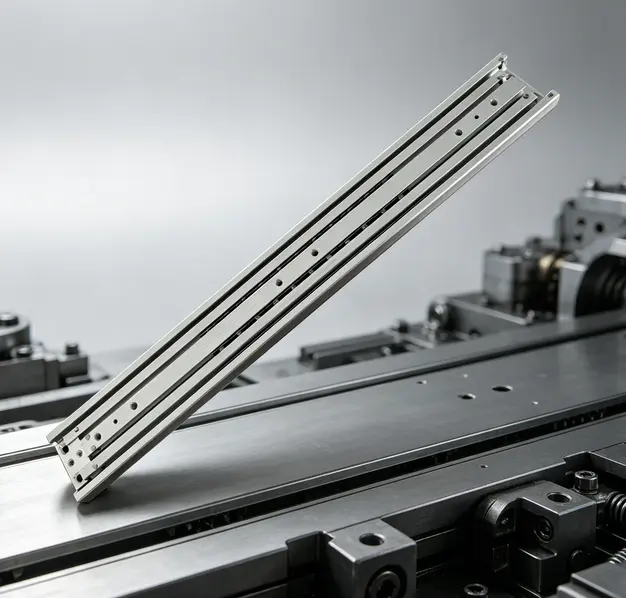 High-capacity aluminum alloy sliding rails, preferred for industrial equipment applications